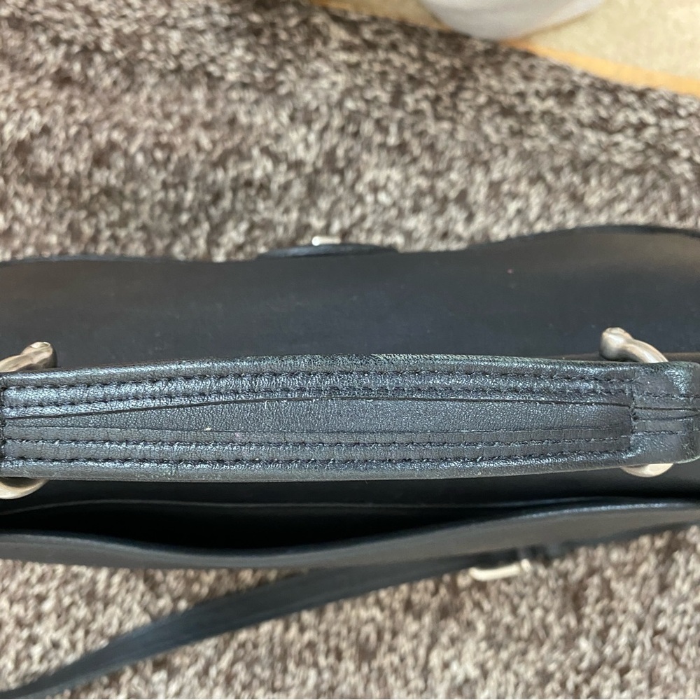 Vintage Coach Willis Black Leather Crossbody Bag w/Nickel Hardware - Picture 7 of 8